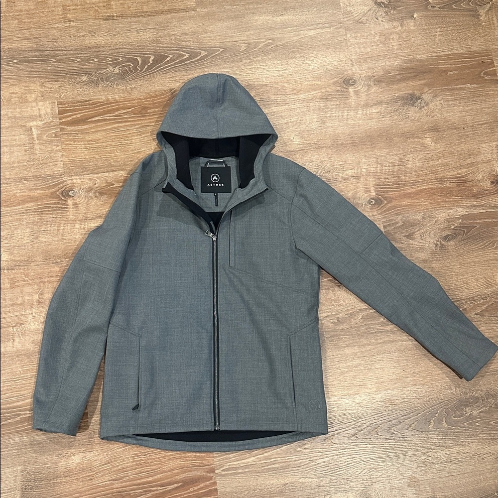 Men's Gray Hooded Jacket - Picture 1 of 3